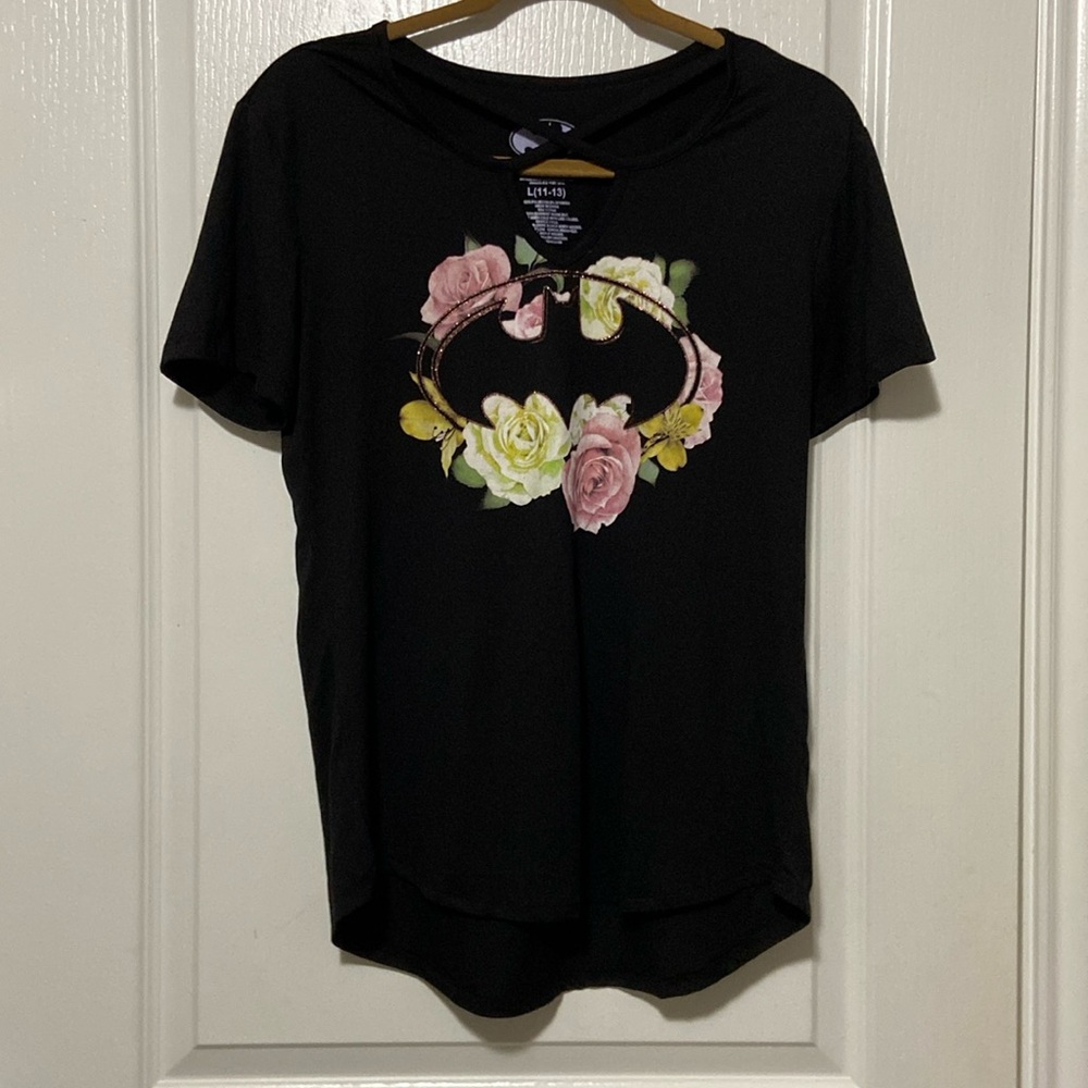 Teens DC comic Batman flowershirt